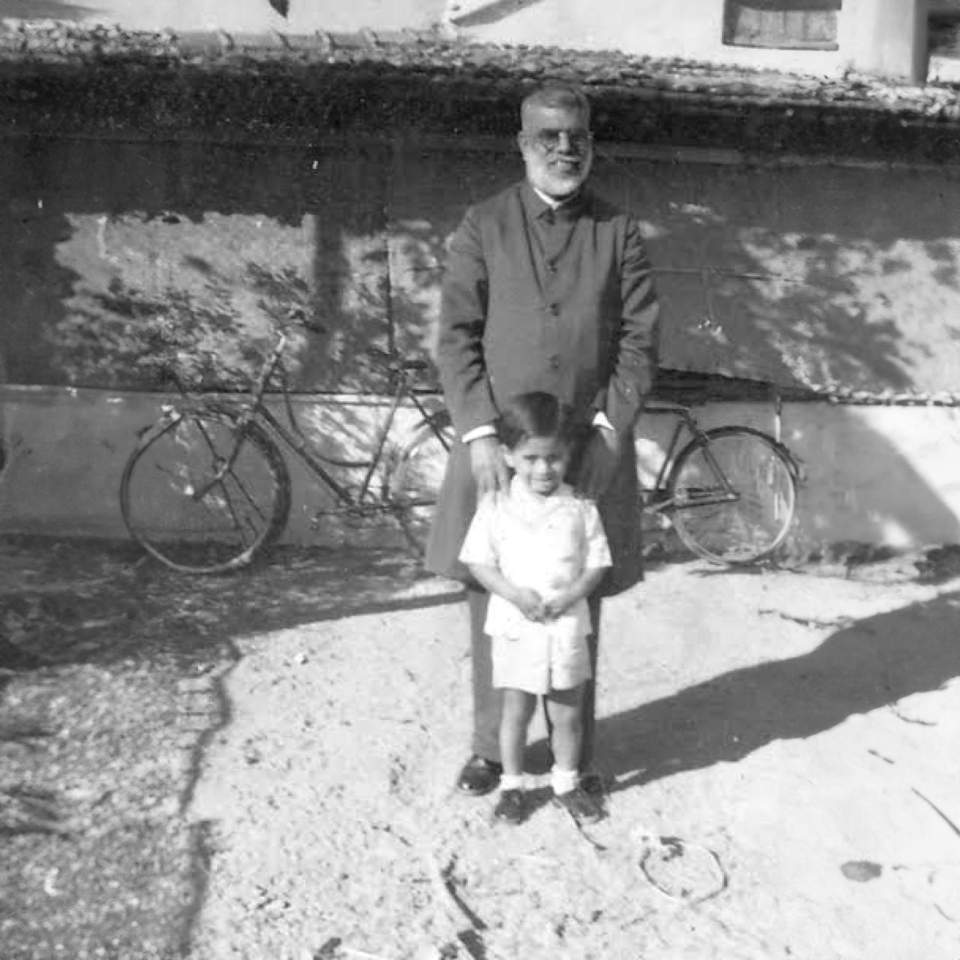 IGO President Valson Abraham with his grandfather, Pastor K.E. Abraham, circa 1956.
